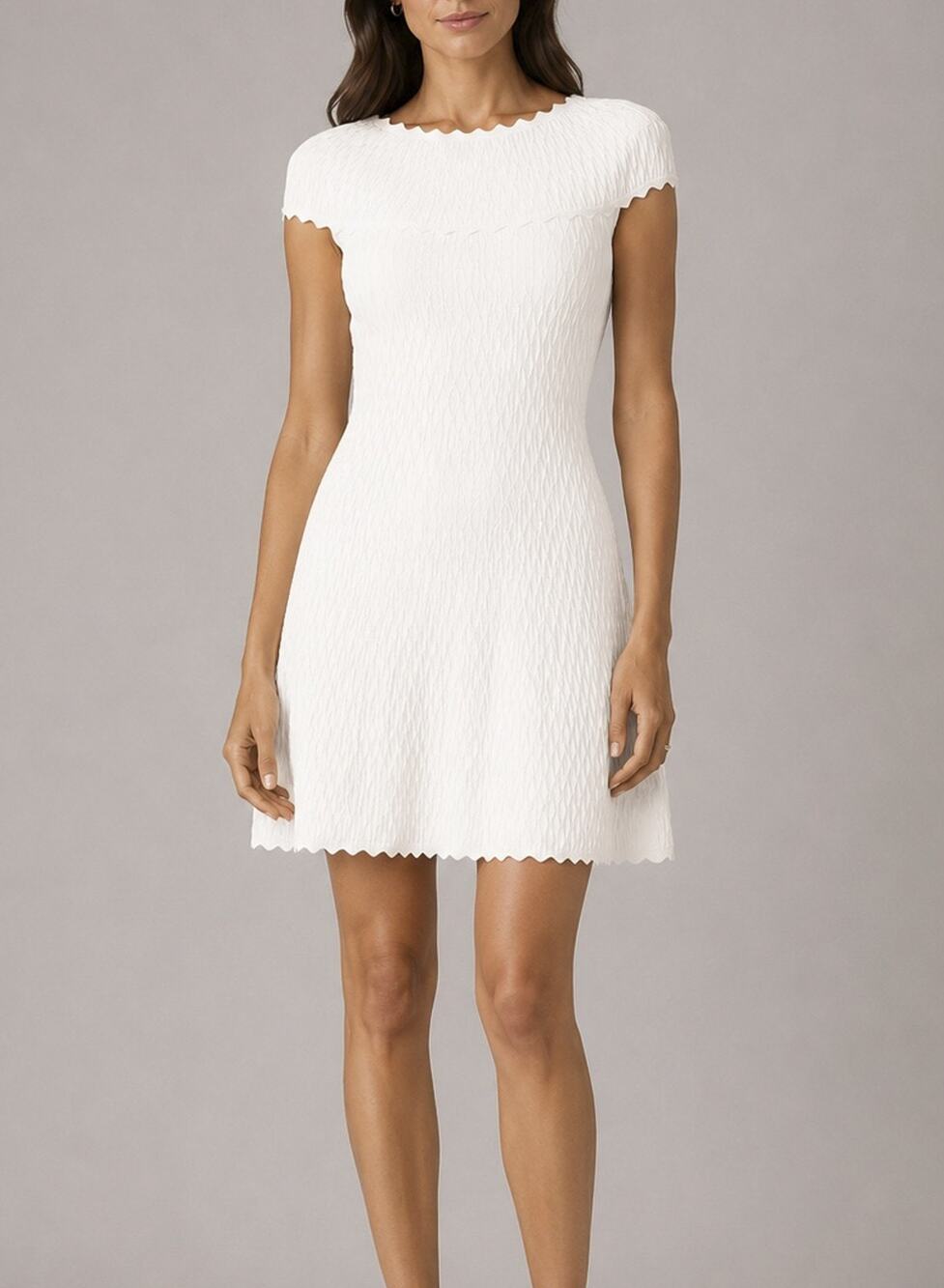 Hervé Léger NWT Alabaster White Bandage Fit Flare Mini Dress XS